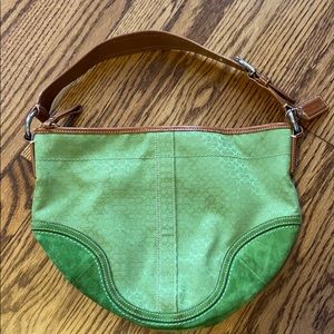 Green Coach Logo Purse